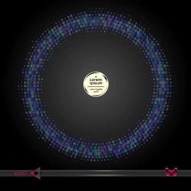 Vektör yuvarlak çerçeve. Yarı ton grafik öğesi desen arka plan.