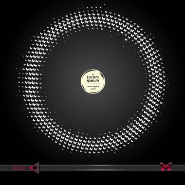 Vektör yuvarlak çerçeve. Yarı ton grafik öğesi desen arka plan.