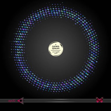 Vektör yuvarlak çerçeve. Yarı ton grafik öğesi desen arka plan.