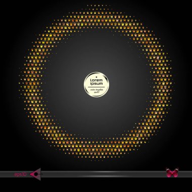 Vektör yuvarlak çerçeve. Yarı ton grafik öğesi desen arka plan.