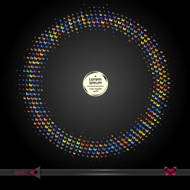 Vektör yuvarlak çerçeve. Yarı ton grafik öğesi desen arka plan.