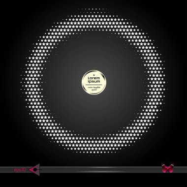 Vektör yuvarlak çerçeve. Yarı ton grafik öğesi desen arka plan.