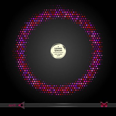 Vektör yuvarlak çerçeve. Yarı ton grafik öğesi desen arka plan.