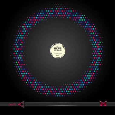 Vektör yuvarlak çerçeve. Yarı ton grafik öğesi desen arka plan.