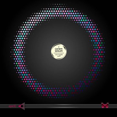 Vektör yuvarlak çerçeve. Yarı ton grafik öğesi desen arka plan.