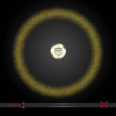 Vektör yuvarlak çerçeve. Yarı ton grafik öğesi desen arka plan.