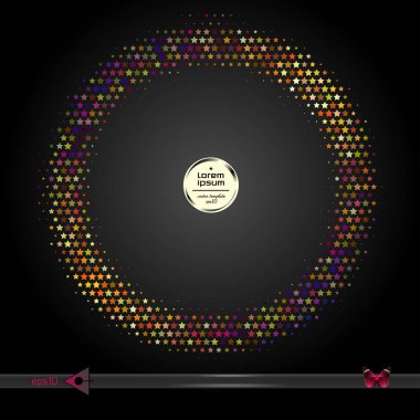 Vektör yuvarlak çerçeve. Yarı ton grafik öğesi desen arka plan.