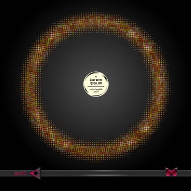 Vektör yuvarlak çerçeve. Yarı ton grafik öğesi desen arka plan.