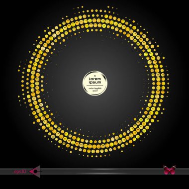 Vektör yuvarlak çerçeve. Yarı ton grafik öğesi desen arka plan.