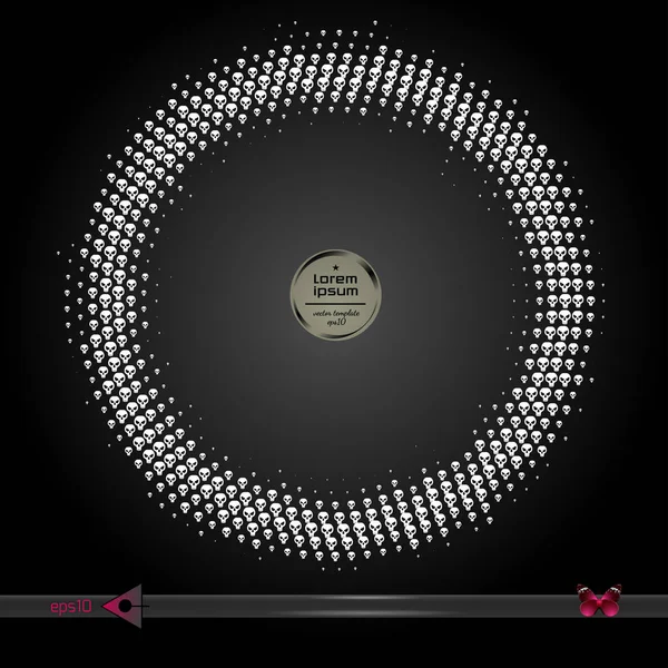 Vektör yuvarlak çerçeve. Yarı ton grafik öğesi desen arka plan.