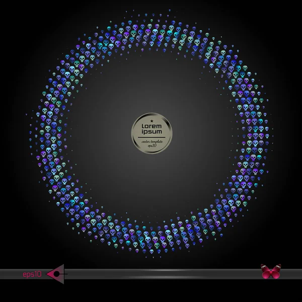 Vektör yuvarlak çerçeve. Yarı ton grafik öğesi desen arka plan.