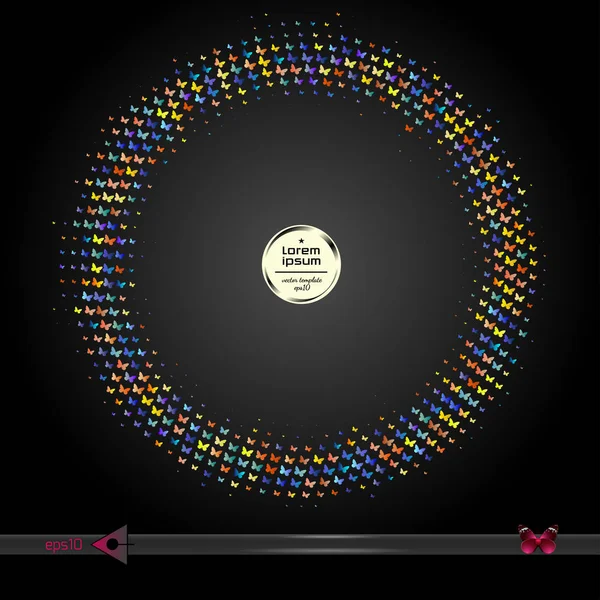 Vektör yuvarlak çerçeve. Yarı ton grafik öğesi desen arka plan.