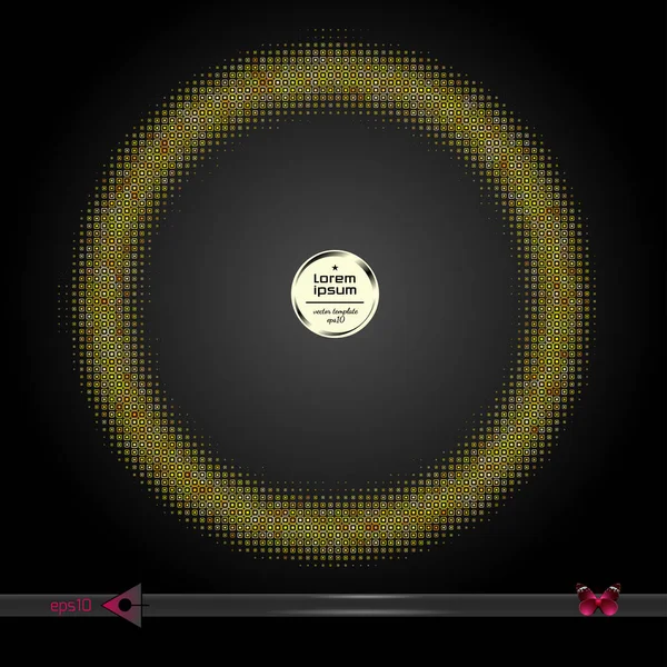 Vektör yuvarlak çerçeve. Yarı ton grafik öğesi desen arka plan.
