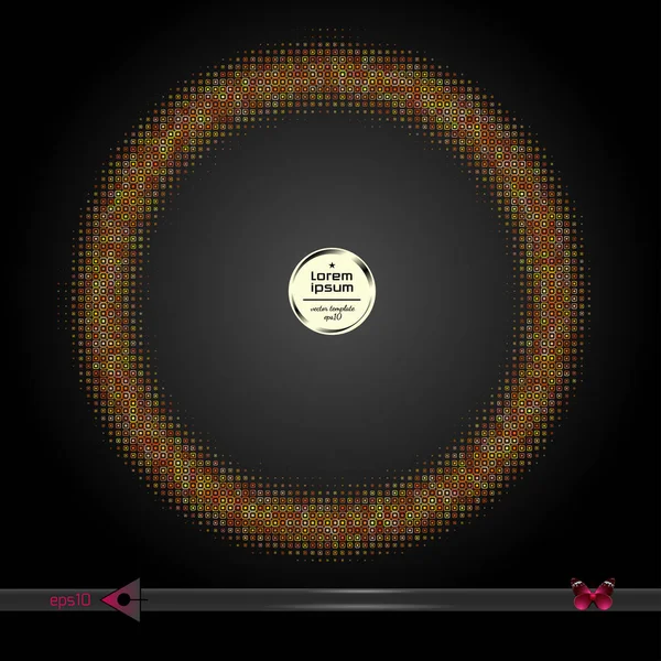 Vektör yuvarlak çerçeve. Yarı ton grafik öğesi desen arka plan.