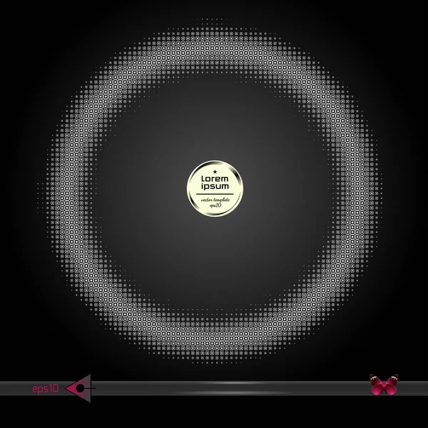 Vektör yuvarlak çerçeve. Yarı ton grafik öğesi desen arka plan.