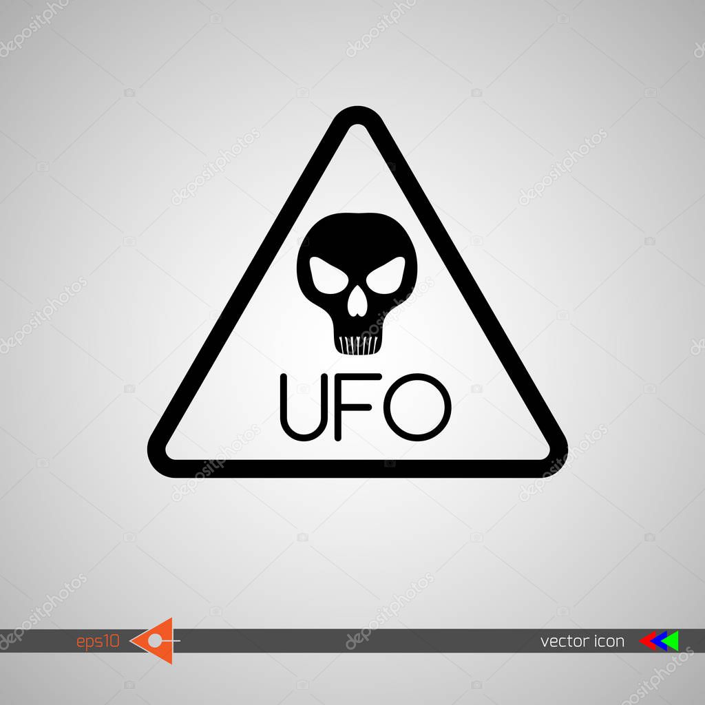 Vector. The head of an alien. The sign is a cautious visitor. UFO, X-Files