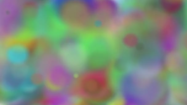 Bokeh borrosa. Bokeh multicolor de círculos. Partículas de colores animados . — Vídeos de Stock