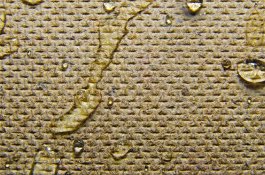 Arka plan. Delikli parçacık ahşap tahta doku.