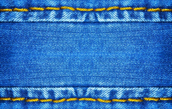 Сині джинси тканини з швом текстури фону Vignette . — стокове фото