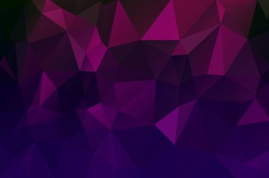 Soyut çok renkli Çokgen, düşük Çokgen arka plan. Karanlık germe. Renk transfüzyonu. Geometrik desen. Mavi, pembe, Lila, Bordo, doymuş siyah