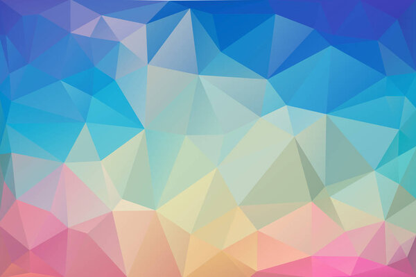 Abstract multicolored polygon, low polygon background. Transfusion of color. Geometric Pattern. Blue, pink, lilac, burgundy, saturated