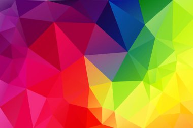 Soyut çok renkli Çokgen, düşük Çokgen arka plan. Renk transfüzyonu. Gökkuşağının tüm renkleri. Multicolor. Suluboya etkisi. Geometrik desen
