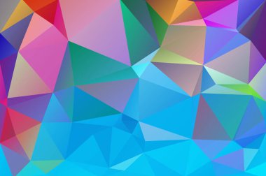 Soyut çok renkli Çokgen, düşük Çokgen arka plan. Renk transfüzyonu. Geometrik desen. Mavi, pembe, Lila, Bordo, doymuş