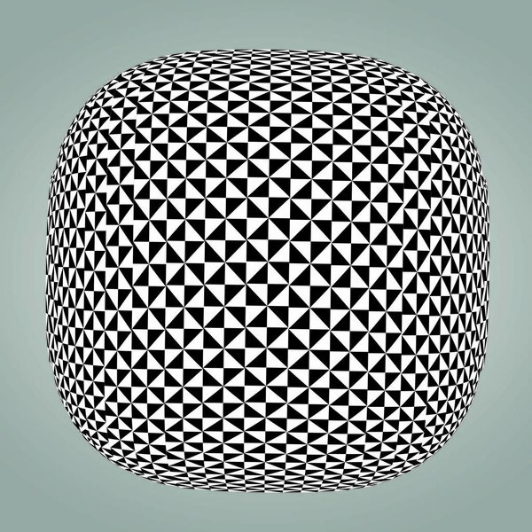 Абстрагирующаяся плитка с отброшенным черно-белым рисунком. Фоновая подложка, элемент дизайна. Круглый