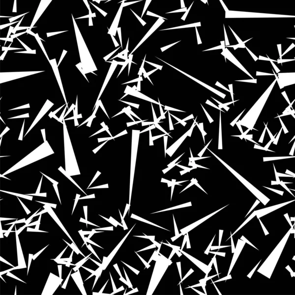 Triângulos sem costura, riscos em preto-branco, padrão monocromático. Fundo abstrato, ilustração vetorial. EPS10 — Vetor de Stock