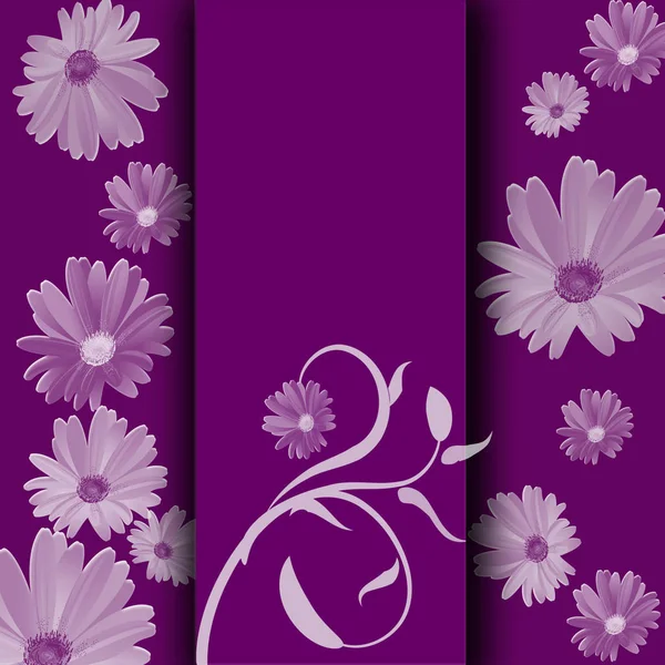 Purple background with white flowers — Stock Photo, Image
