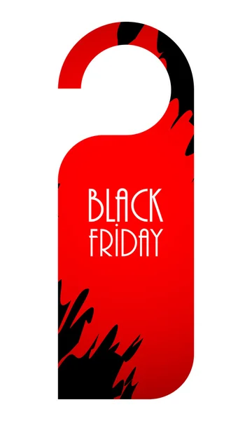 Black Friday Etikett, spezielles rot-schwarzes Werbeetikett — Stockvektor