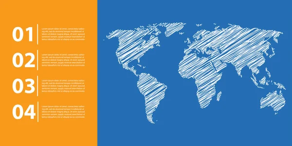 Arrière-plan d'affaires avec carte du monde, infographie d'affaires — Image vectorielle