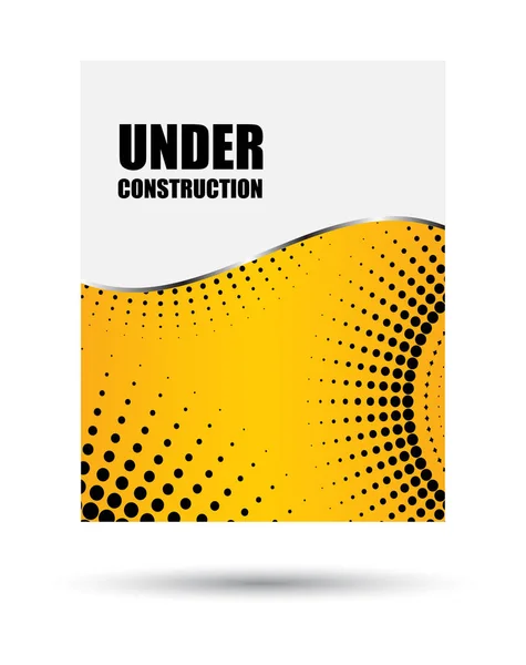 Vector brochure template design, under construction dotted flyer — Stock Vector