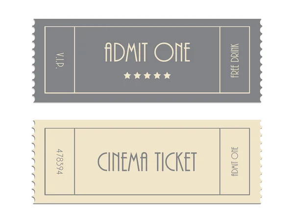 Spezielle Vektor-Ticketvorlage, Einlass, Kinokarte — Stockvektor