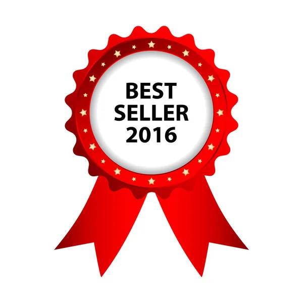 Distintivo rojo especial, best seller 2016 etiqueta promocional — Archivo Imágenes Vectoriales