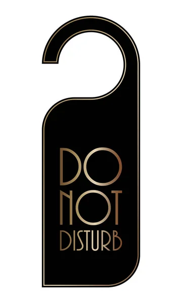 Do not disturb door hanger, special black-gold design — Stock Vector