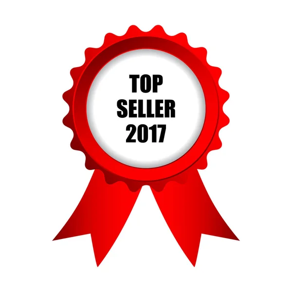 Top vendedor 2017 placa — Vector de stock