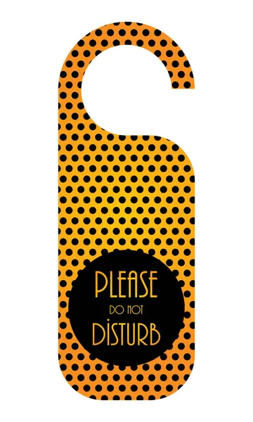 Do not disturb hotel door knob, door hanger with special design — Stock Vector