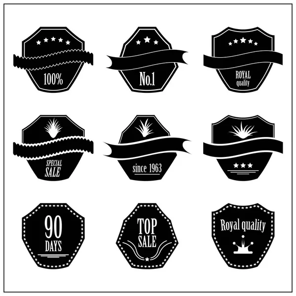 Set of quality and guarantee labels with vintage design — Stock Vector