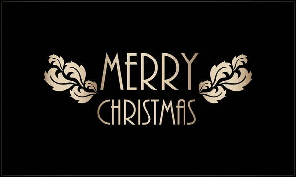 Speciale sfondo di Natale, disegno nero-oro — Vettoriale Stock