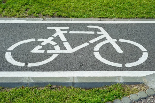 Detail der Fahrradspur in der Stadt — Stockfoto