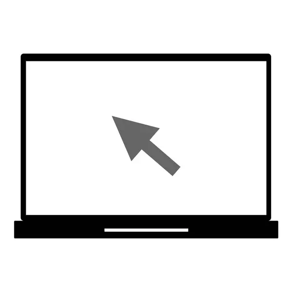 Laptop Mit Schwarzem Pfeil Auf Dem Display — Stockvektor