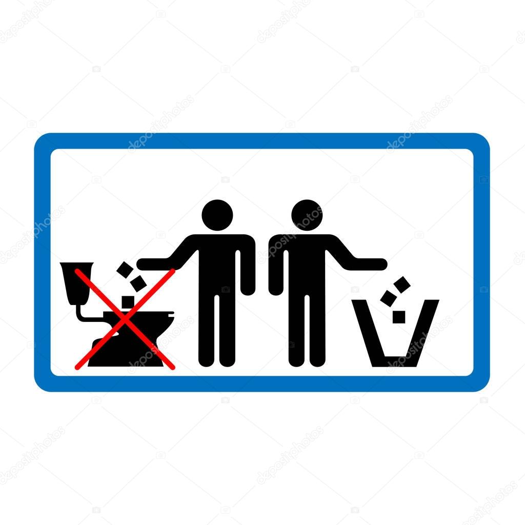 Do not throw litter in toilet