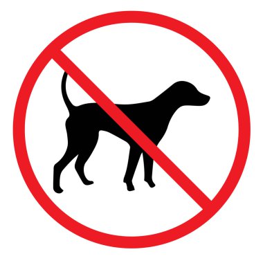 Köpek işareti kırmızı daire içinde izin yok
