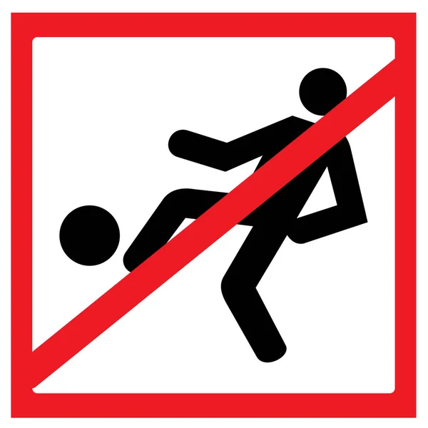 Não Jogue Futebol Sinal Praça Vermelha — Vetor de Stock