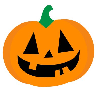 Bir gülümseyen turuncu halloween balkabağı kavramsal vektör