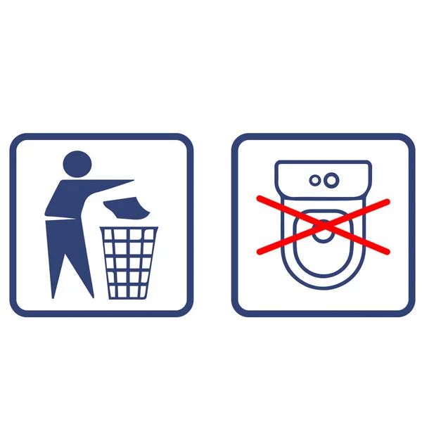 Lance Lixo Lixeira Não Banheiro — Vetor de Stock