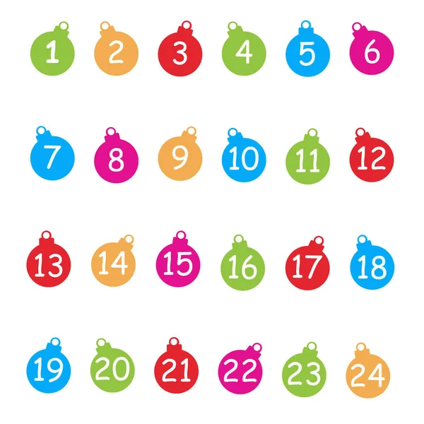 Yapılan Noel topları, vektör varış takvimi