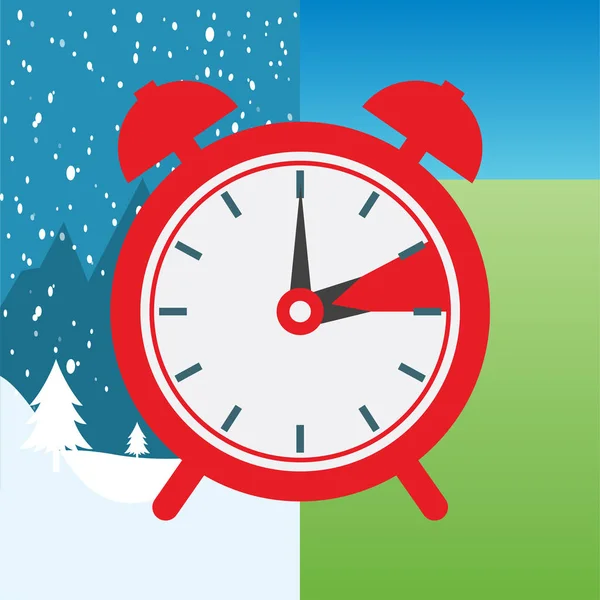 Clock Switch Para Hora Inverno Para Hora Verão —  Vetores de Stock