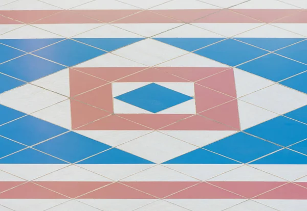 Bestrating Tegels Geometrische Patroon Drie Kleuren Achtergrond — Stockfoto